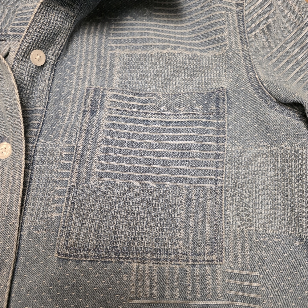 Bagatelle Collection New York Denim Embroidered Patchwork Shacket Baggy Size M - Picture 13 of 13